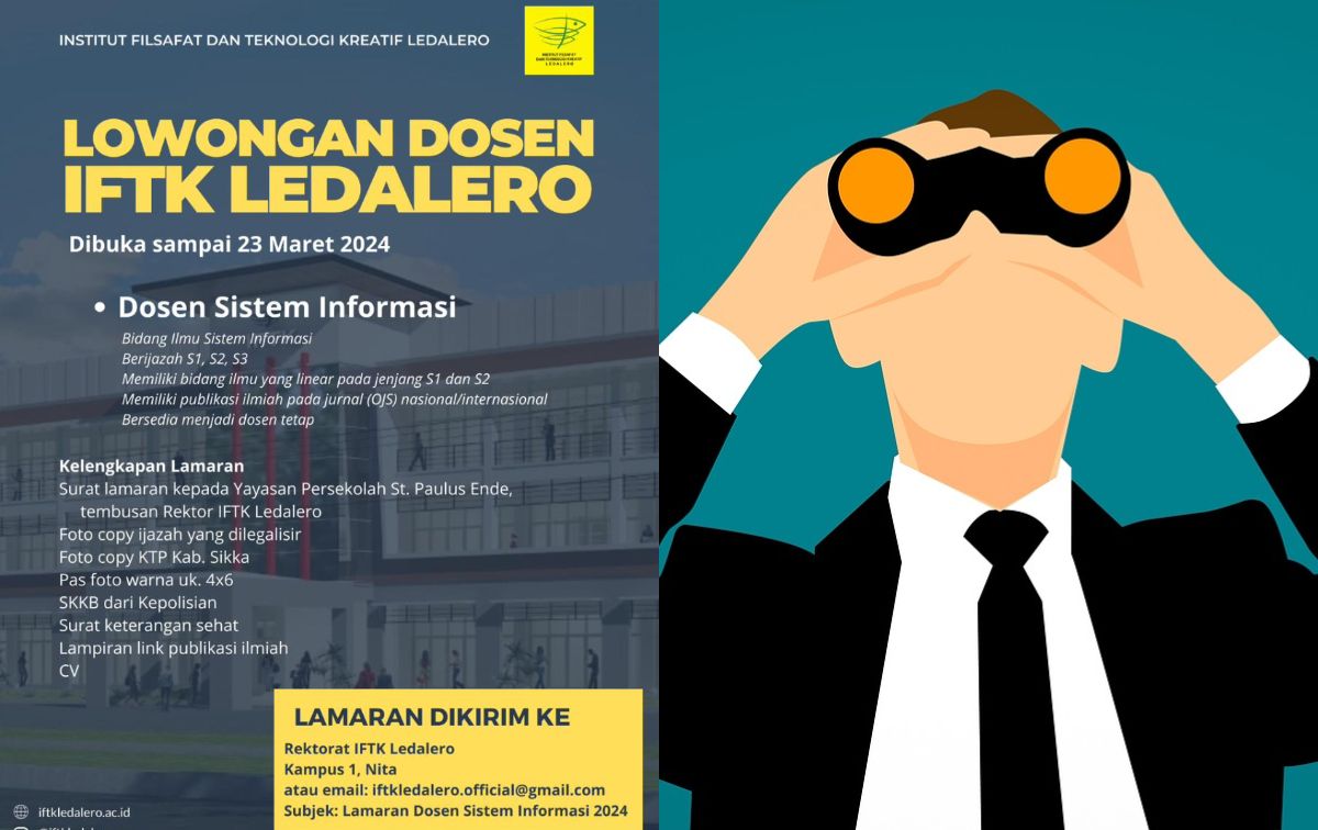 Informasi lowongan kerja sebagai Dosen Sistem Informasi di IFTK Ledalero.//