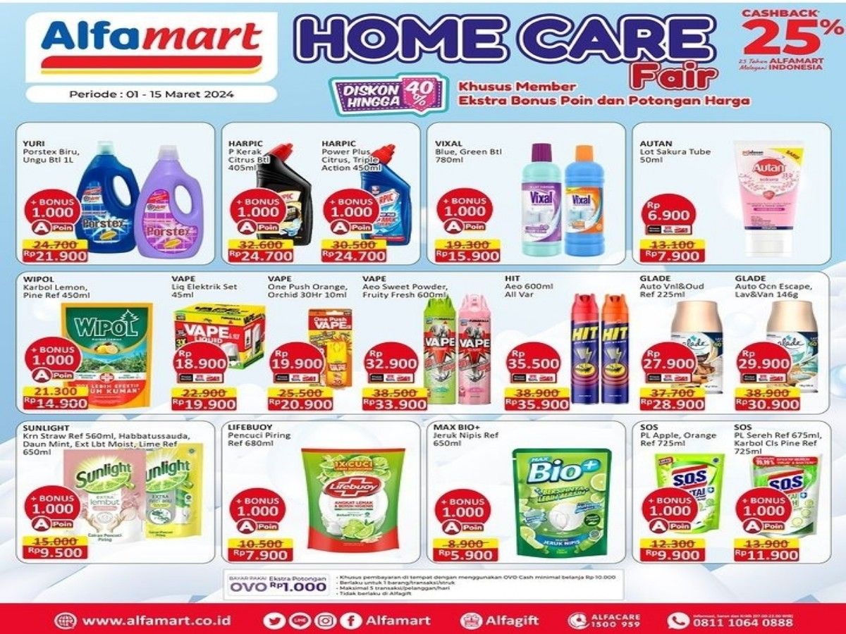 PROMO Alfamart Produk Kebutuhan Rumah atau Home Care Fair. /Instagram @alfamart