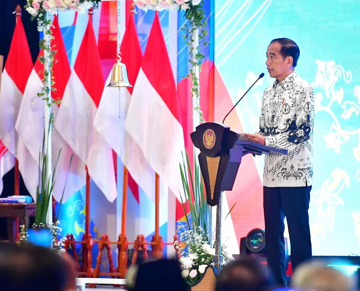 Presiden Joko Widodo membuka Kongres XXIII Persatuan Guru Republik Indonesia (PGRI) pada Sabtu, 2 Maret 2024 di Grand Sahid Jaya, Jakarta.