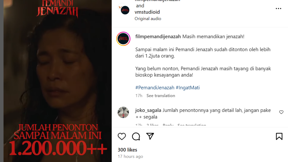 Berhasil Tembus Box Office Indonesia 2024, Berapa Jumlah Penonton Pemandi Jenazah Saat Ini?