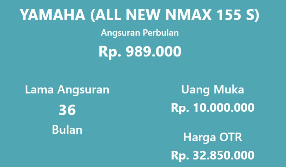 Simulasi Kredit Yamaha All New Nmax 155 STD Maret 2024 Di BCA, Cicilan ...