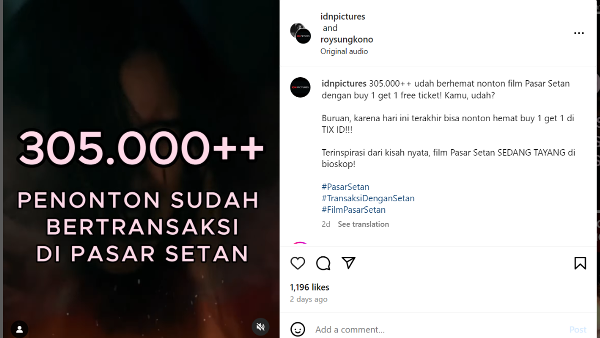 Update Jumlah Penonton Film Pasar Setan Terbaru Berapa Jumlah Yang Sudah Dikumpulkan Jambian 7257