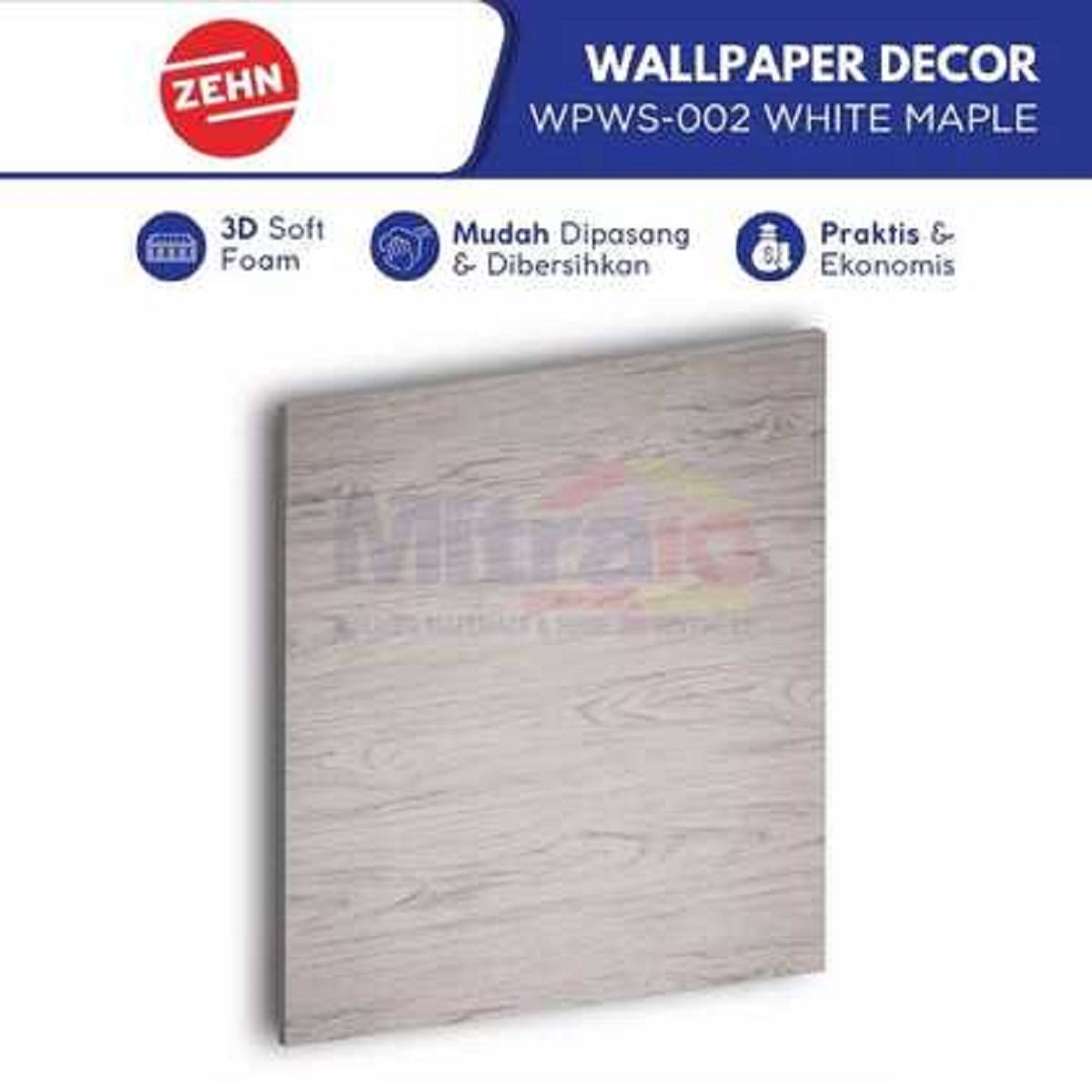 Zehn Wallpaper Decor Dinding WCS-01 White 70x77x1 Cm