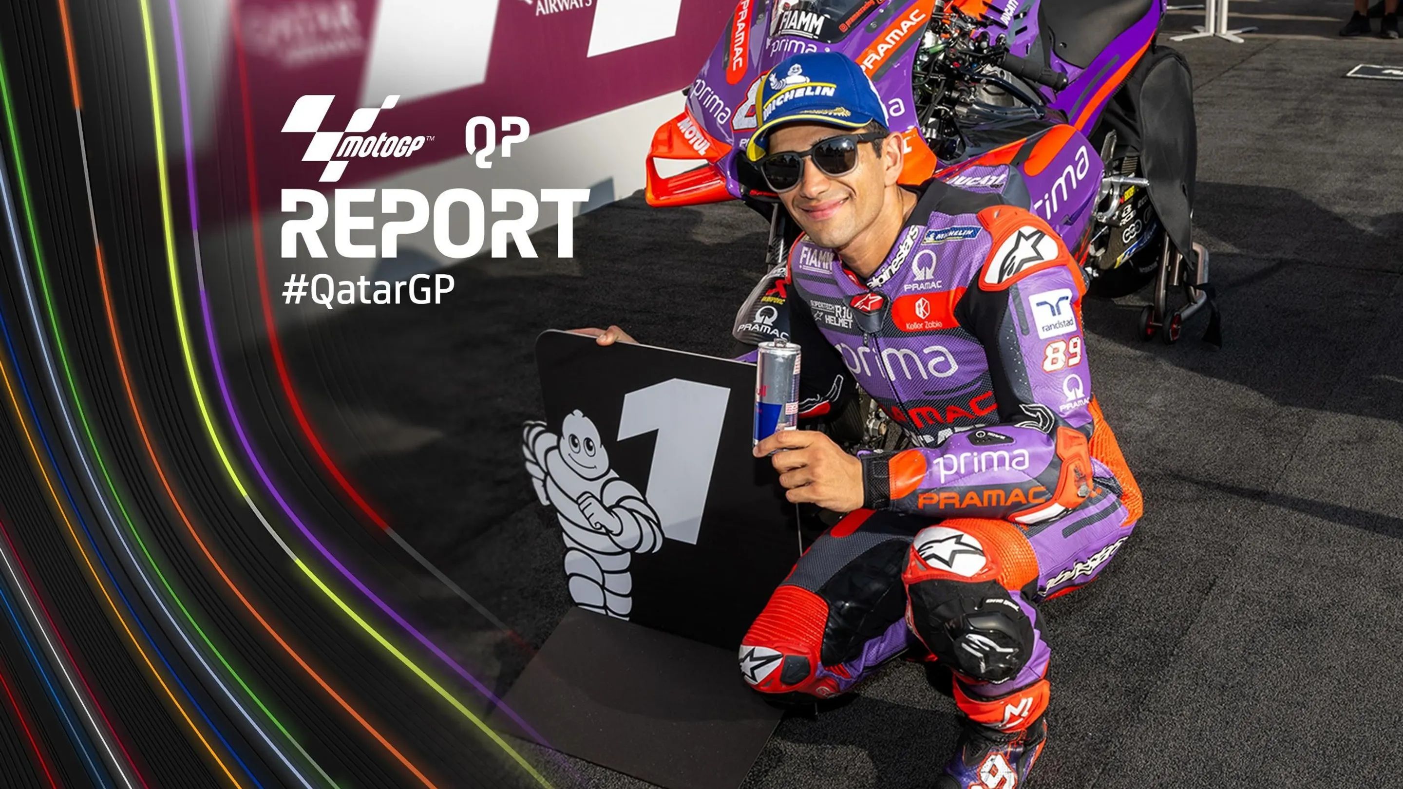 Pembalap Pramac Ducati, Jorge Martin raih pole position di MotoGP Qatar 2024.