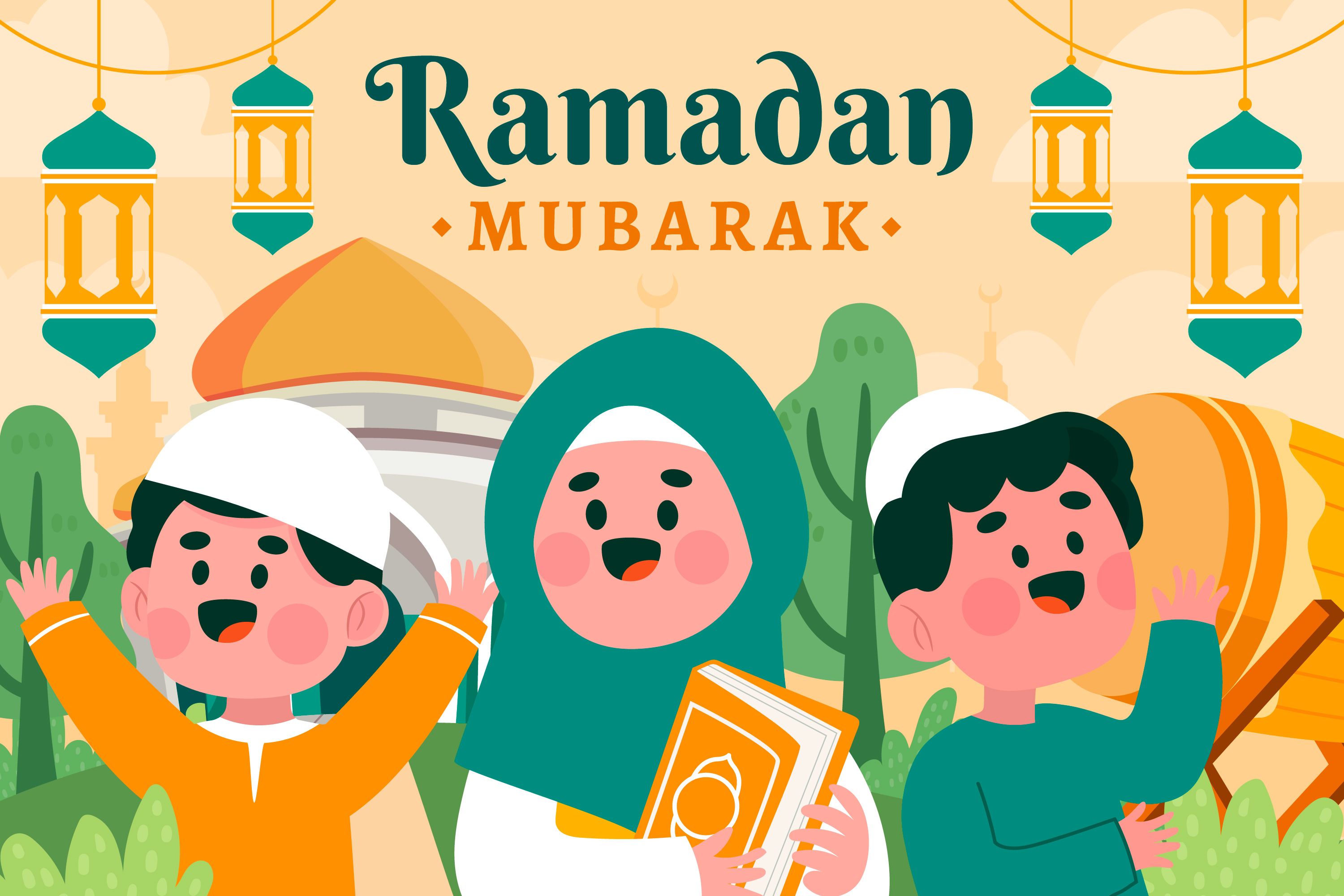 Contoh poster Ramadhan anak 2024 yang cocok digunakan dalam desain media sosial.