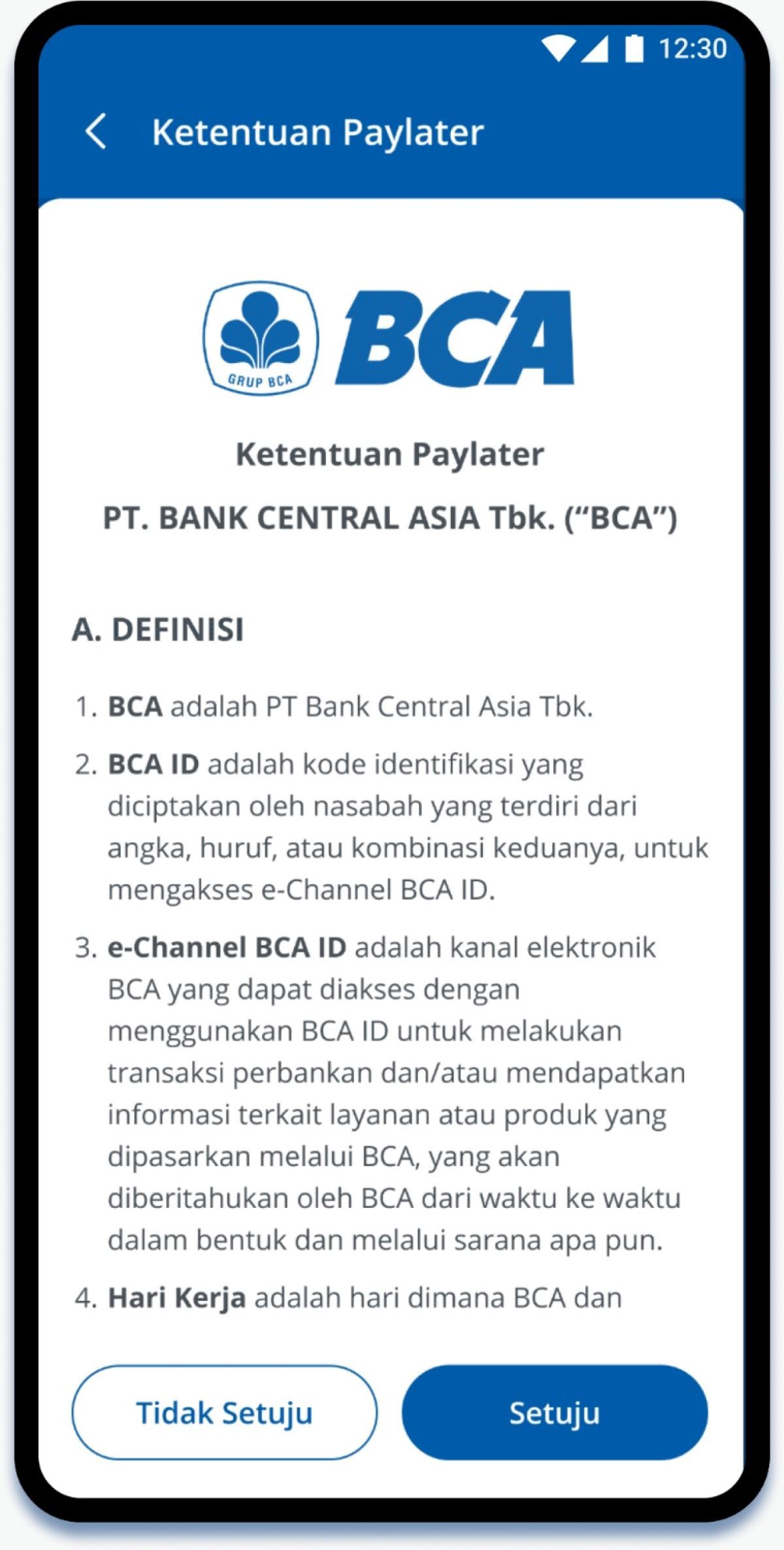 Syarat ketentuan penggunaan paylater BCA