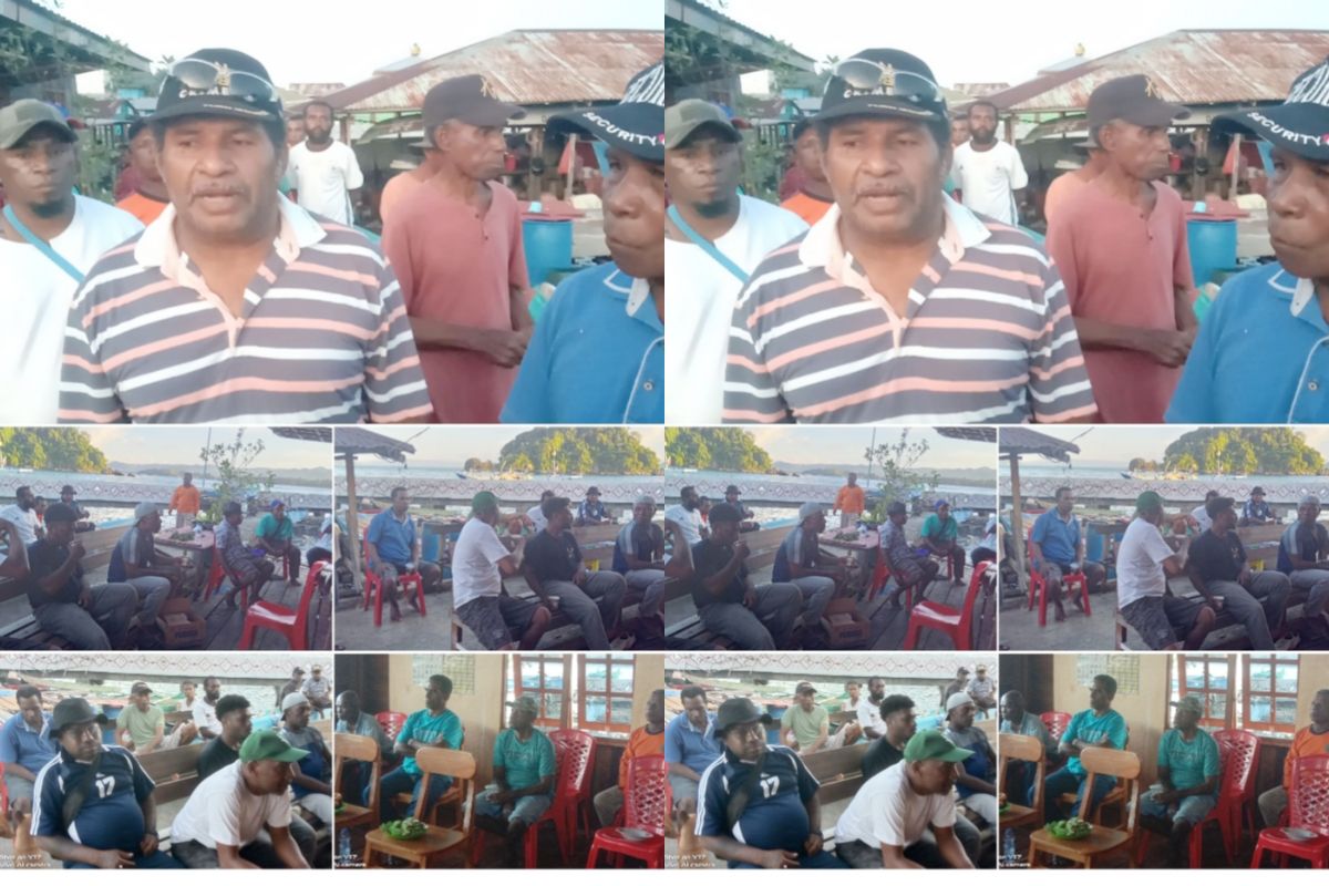 Para nelayan orang asli Papua menggelar rapat terkait nelayan lain yang menangkap ikan dengan cara yang mereka sebut CARA KEJAM alias tanpa belas kasih.