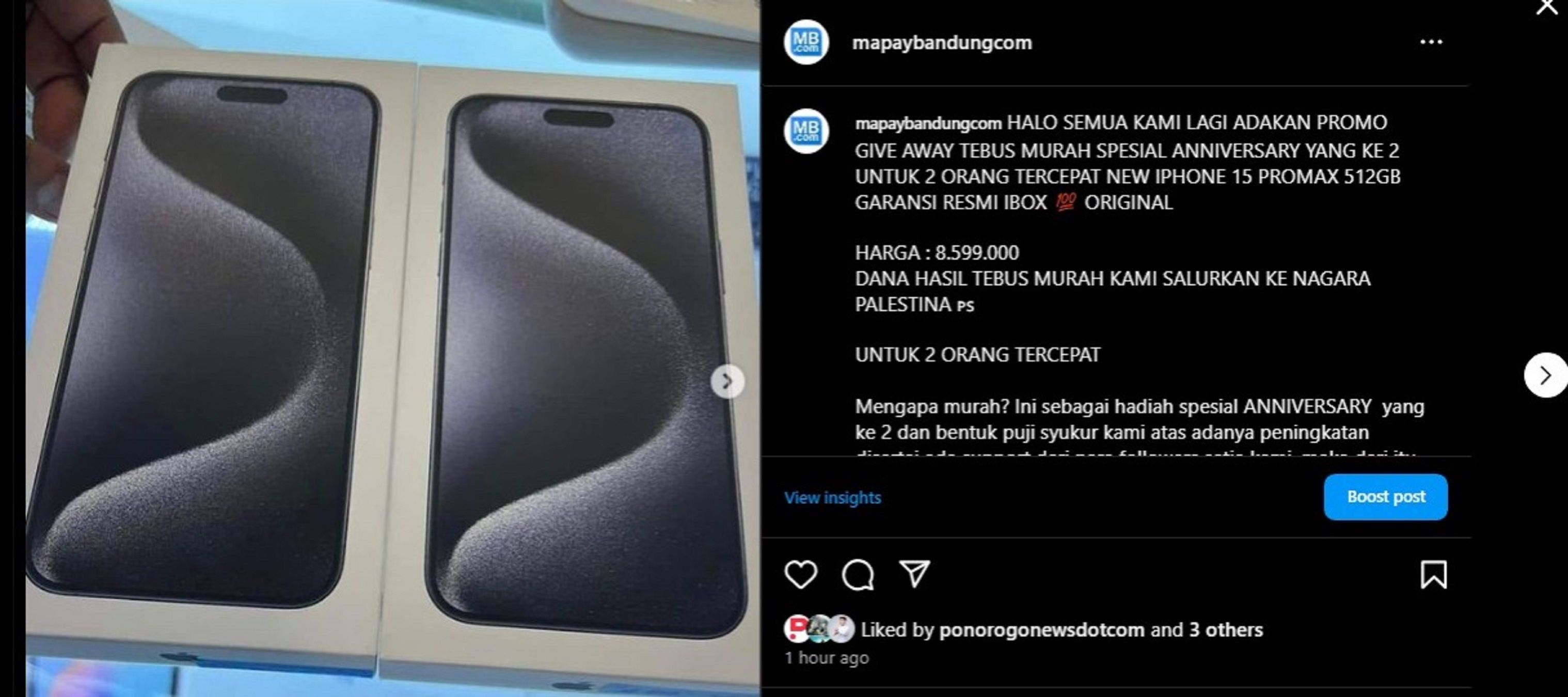 Breaking news, akun Instagram Mapay Bandung diretas pihak tak bertanggungjawab, hati-hati dengan modus penipuan ini. 