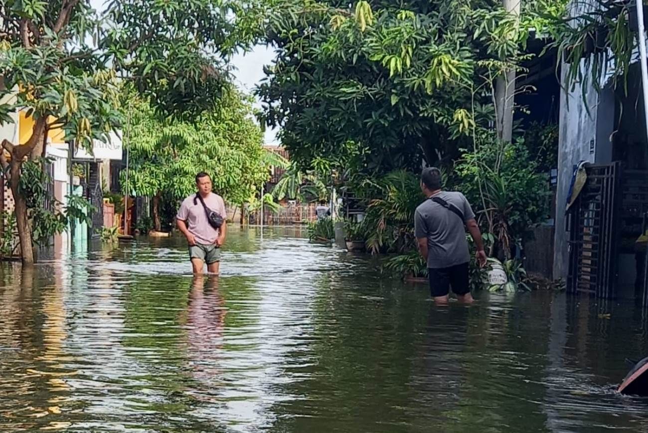 Kondisi banjir di Perumahan Ayodya 2 Purwodadi, Minggu 17 Maret 2024.