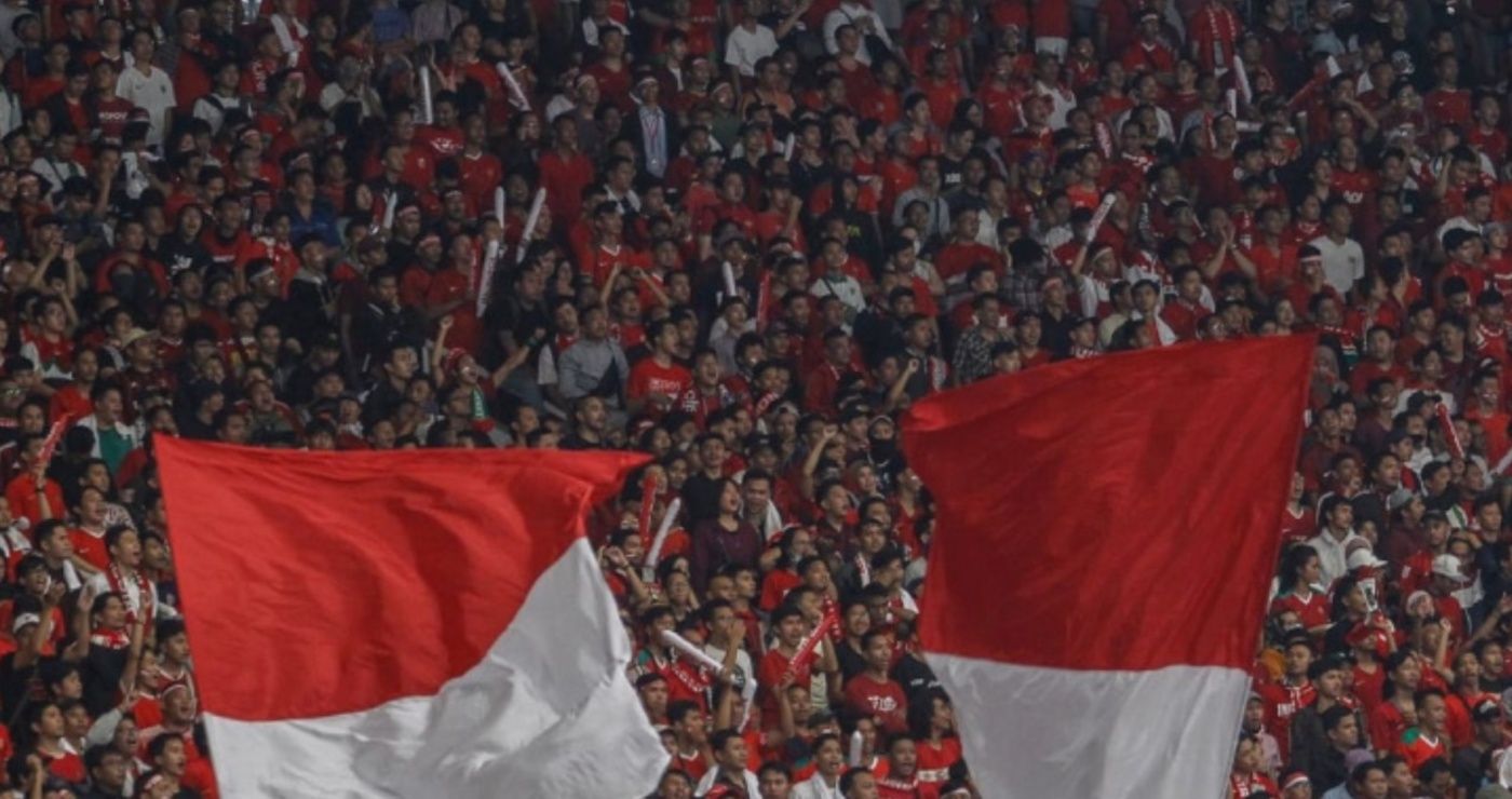 Suporter Indonesia di Stadion Gelora Bung Karno Jakarta.