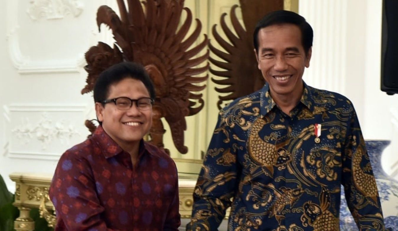 Presiden Joko Widodo (Jokowi) bersama Ketua Umum PKB Muhaimin Iskandar alias Cak Imin.