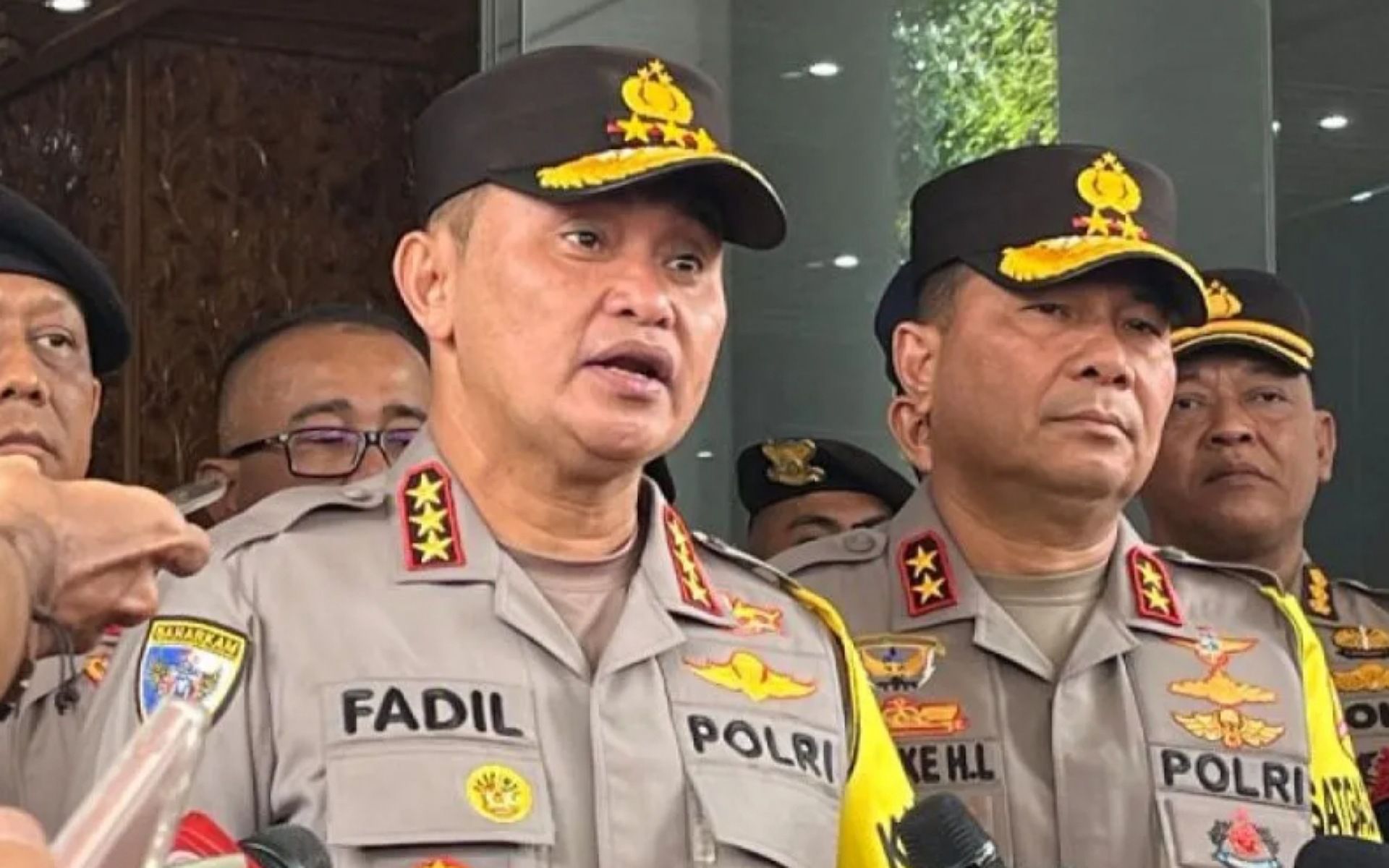 Kepala Badan Pemelihara Keamanan Polri, Komisaris Jenderal Polisi Fadil Imran, saat memberikan keterangan kepada awak media di Kantor KPU, Jakarta, Senin (18/3/2024).