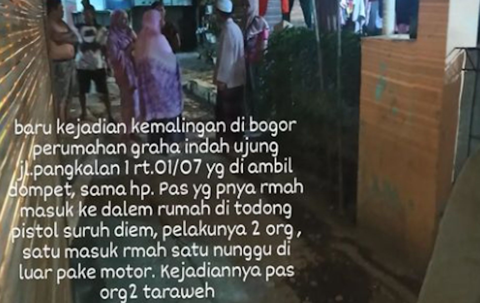 Maling di Kedung Halang, Kota Bogor, nekat menodongkan pistol ke arah pemilik rumah.