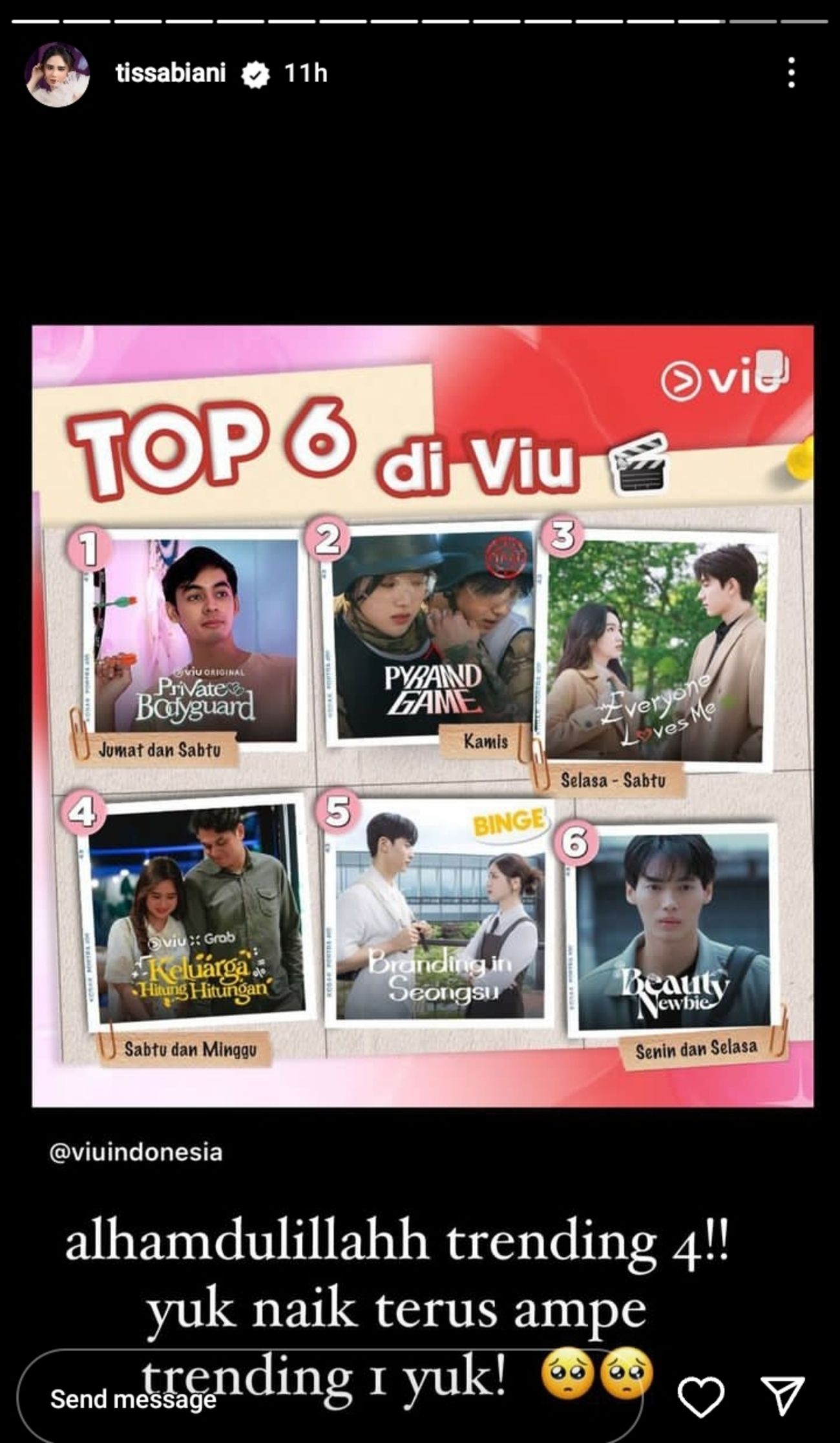 Series Keluarga Hitung-Hitungan Trending 4 di VIU Indonesia, Dibintangi Tissa Biani dan Kevin Julio