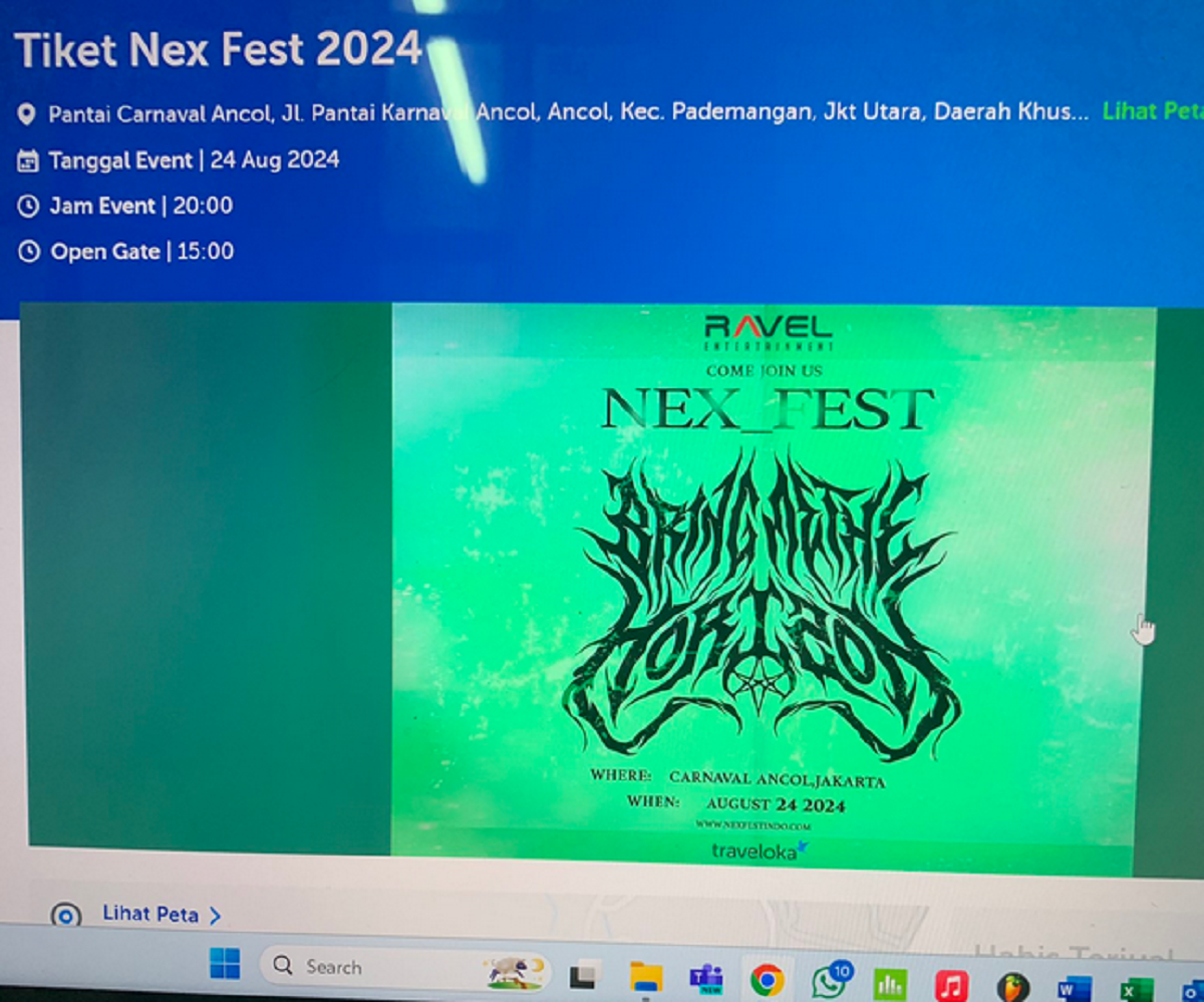Tampilan penjualan tiket Nex Fest 2024 yang bocor ke internet.