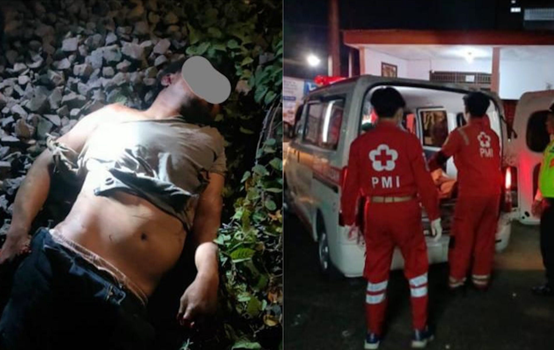 Polsek Cibinong dan pihak RSUD Cibinong melakukan evakuasi atas tubuh seorang pria yang tertabrak kereta rel listrik (KRL) jurusan Jakarta-Nambo.