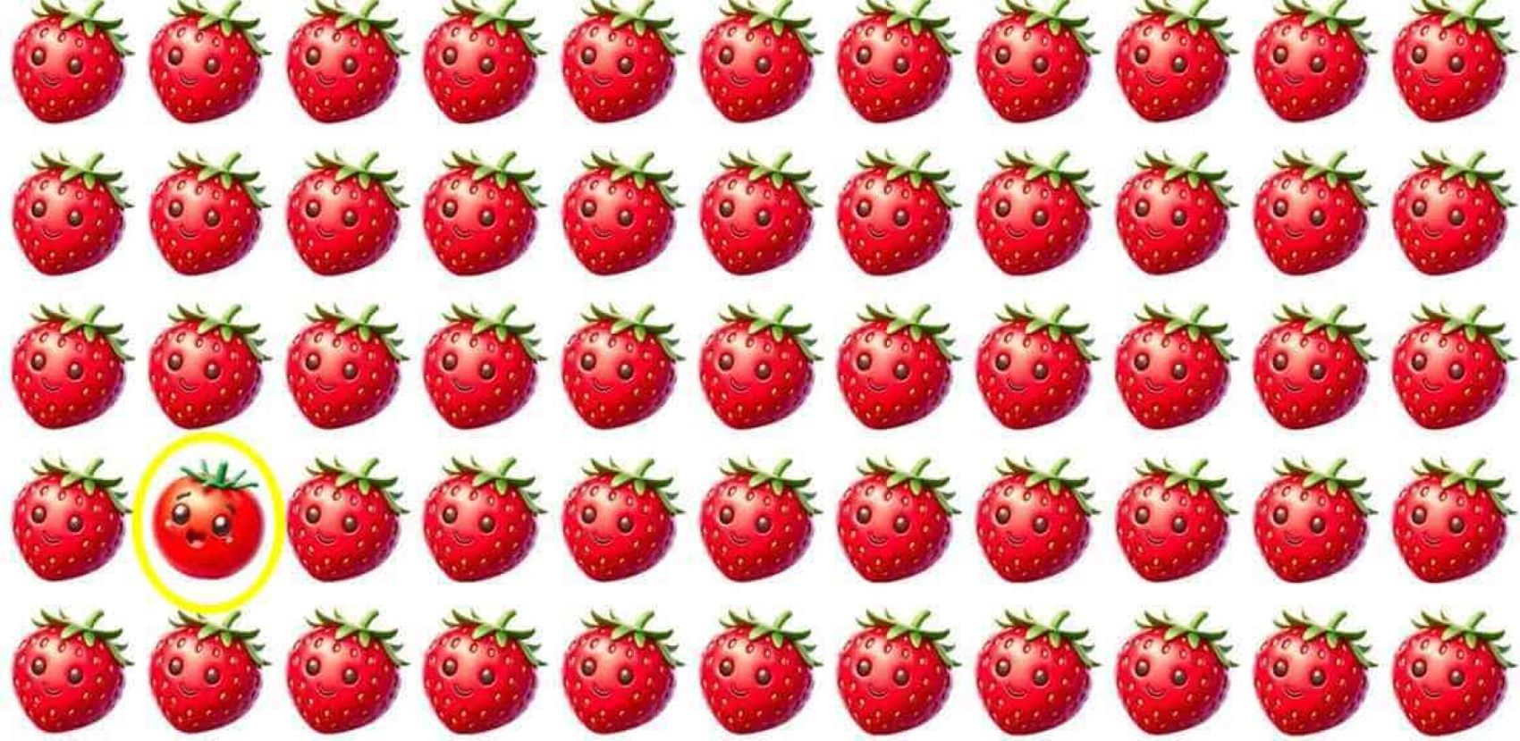 Jawaban Tes Ilusi Optik: Bisakah Kamu Menemukan Tomat Diantara Stroberi Ini dalam Waktu 4 Detik?