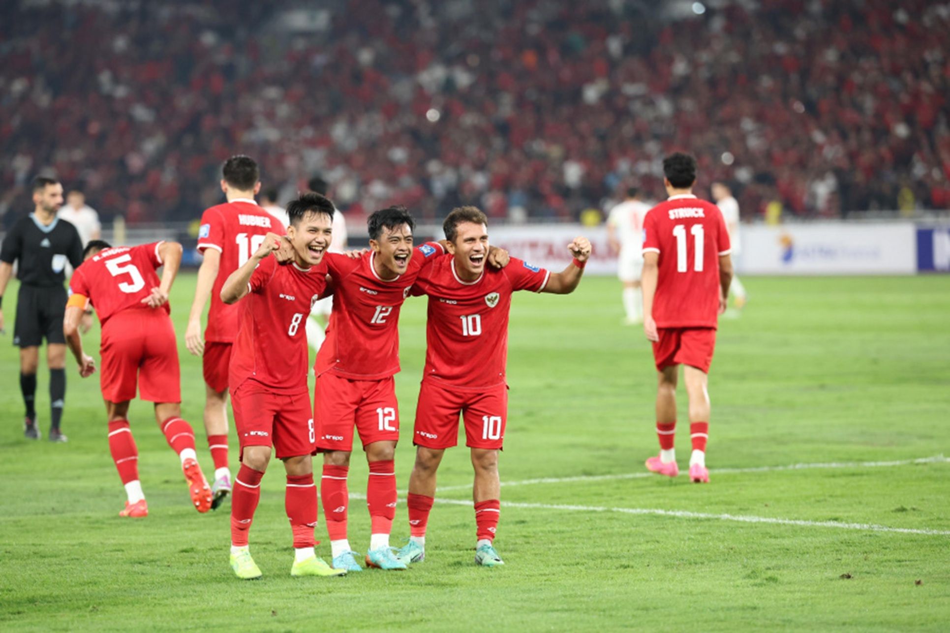 Egi Maulana Vikri merayakan kemenangan Indonesia 1-0 dari Vietnam.