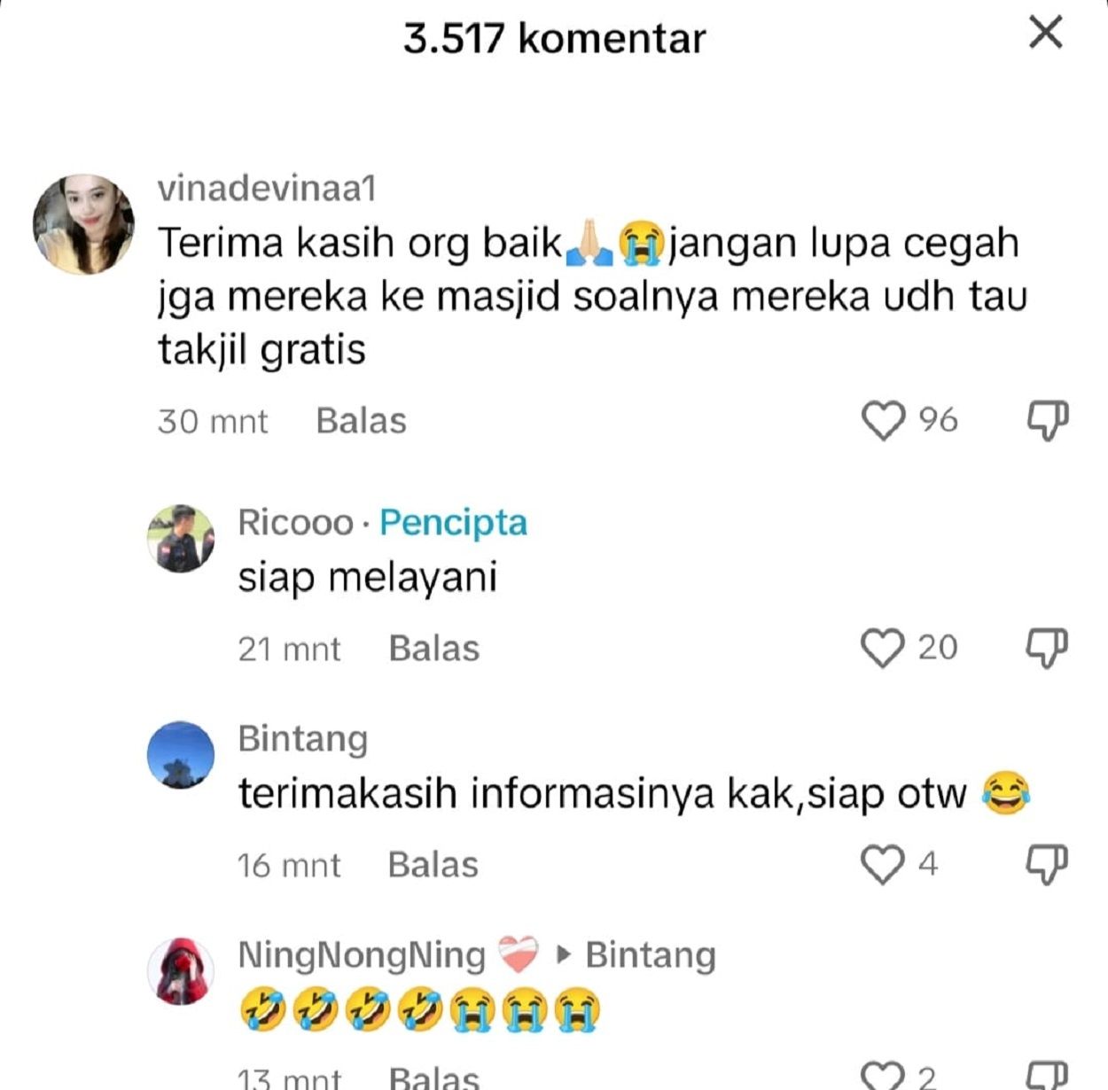 Komentar Lucu Netizen Tren Nonis Berburu Takjil Ramadhan Viral di TikTok