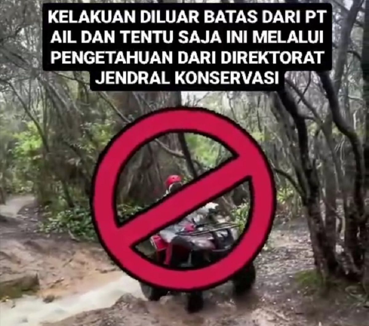 Tangkapan layar kegiatan trek motor ATV di kawasan konservasi Gunung Papandayan, Kecamatan Cisurupan, Garut yang dinilai melanggar dan merusak lingkungan hingga jadi sorotan publik.*