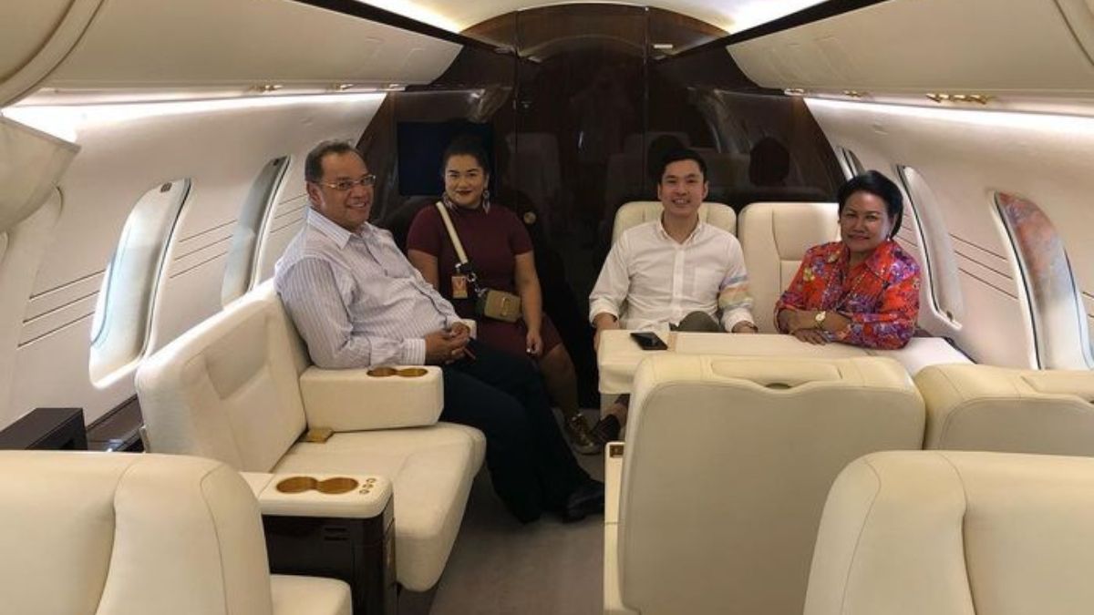 Foto jet pribadi milik Harvey Moeis, suami Sandra Dewi.