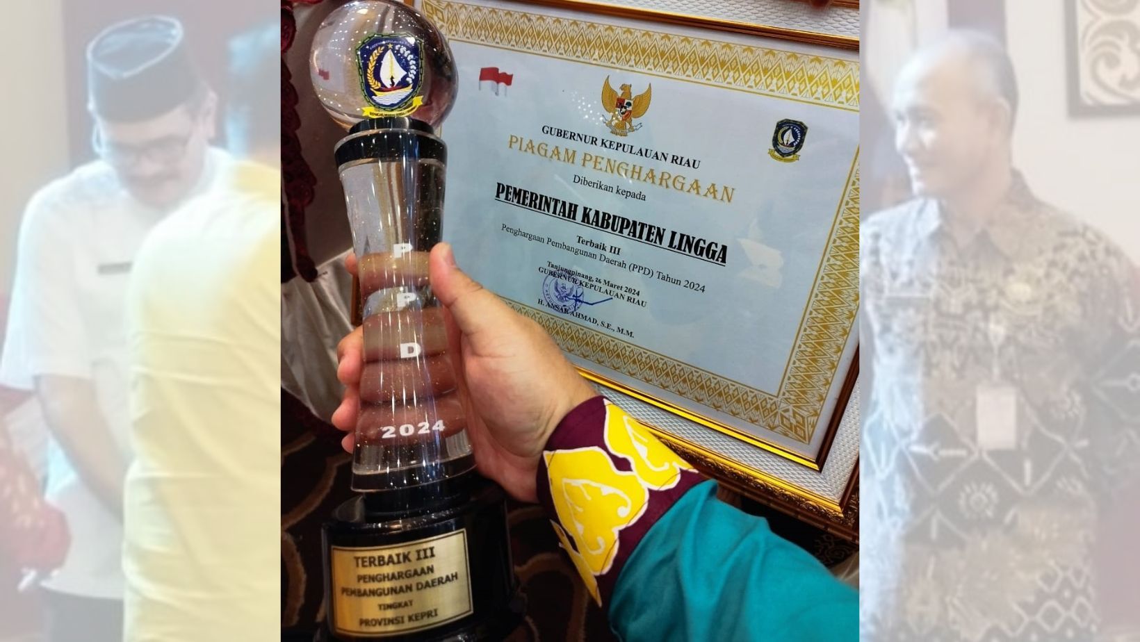 Penghargaan Pembangunan Daerah (PPD) Tingkat Provinsi Kepulauan Riau Tahun 2024, Lingga berhasil meraih predikat Terbaik Ketiga