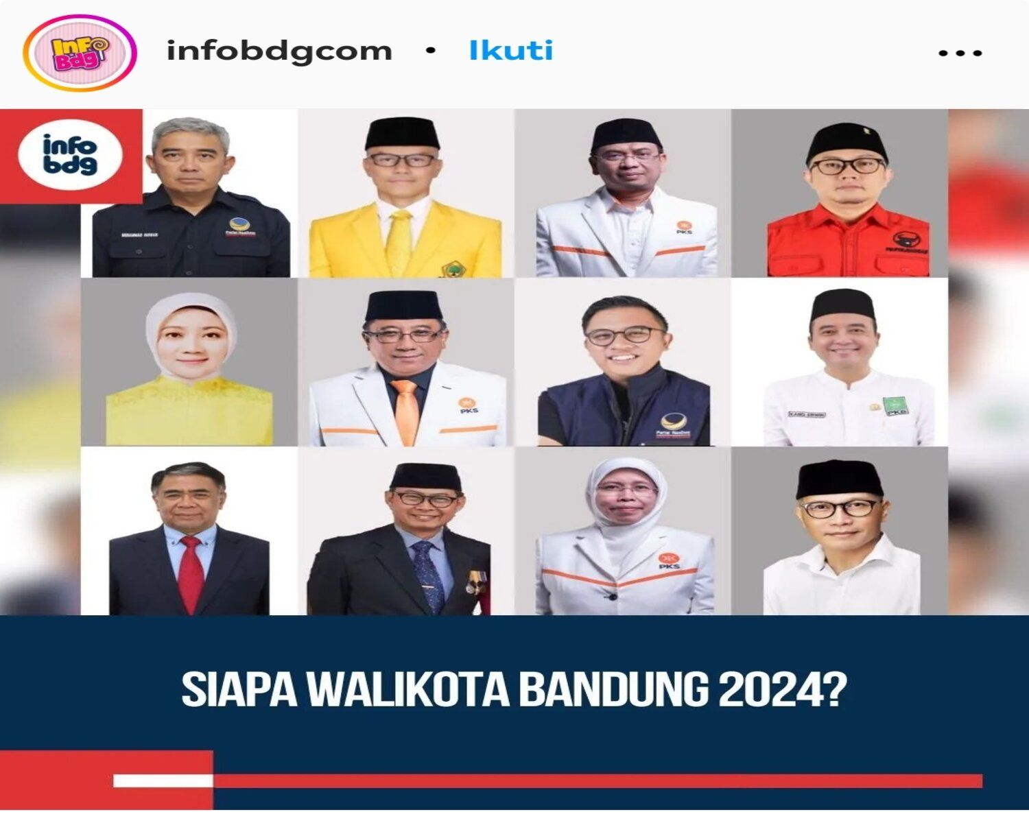 Survei Pilwalkot Bandung 2024, Ada Nama Artis Irfan Hakim, Dandan Riza dan Andri Rusmana, Siapa yang Unggul? 