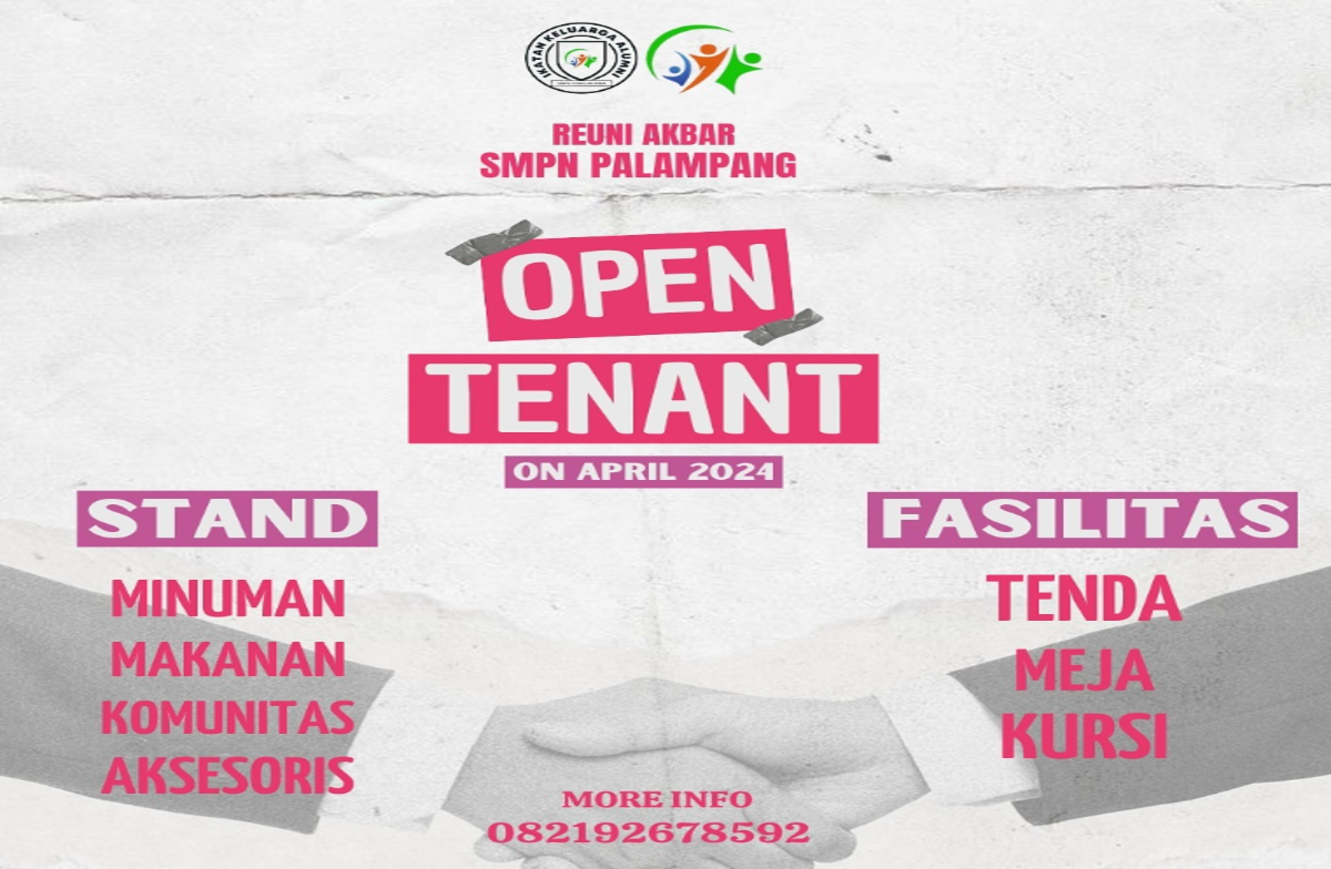 Flyer Open Tenant Reuni Akbar SMPN Palampang/WartaBulukumba.Com