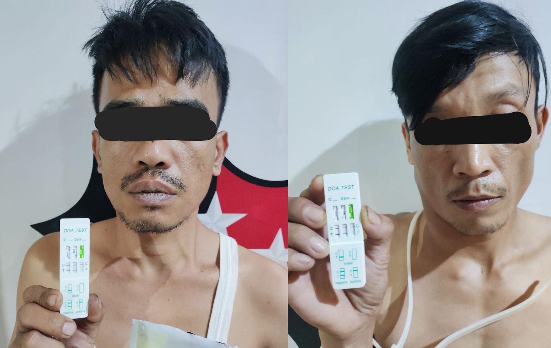 Polisi mengamankan empat pria kasus penyalahgunaan narkotika di, Desa Bojong Koneng, Babakan Madang, Bogor. Setelah dites urine, positif narkoba.