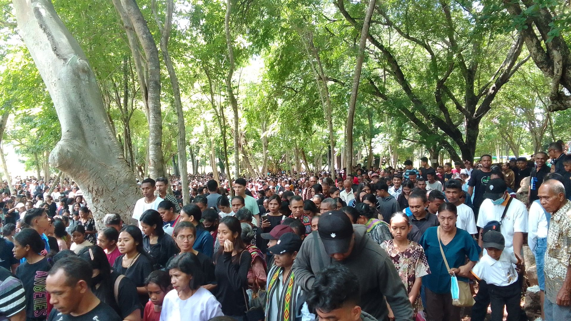 Ribuan umat padati Gua Bitauni mengikuti prosesi jalan salib hidup (Fridus Ciompah)