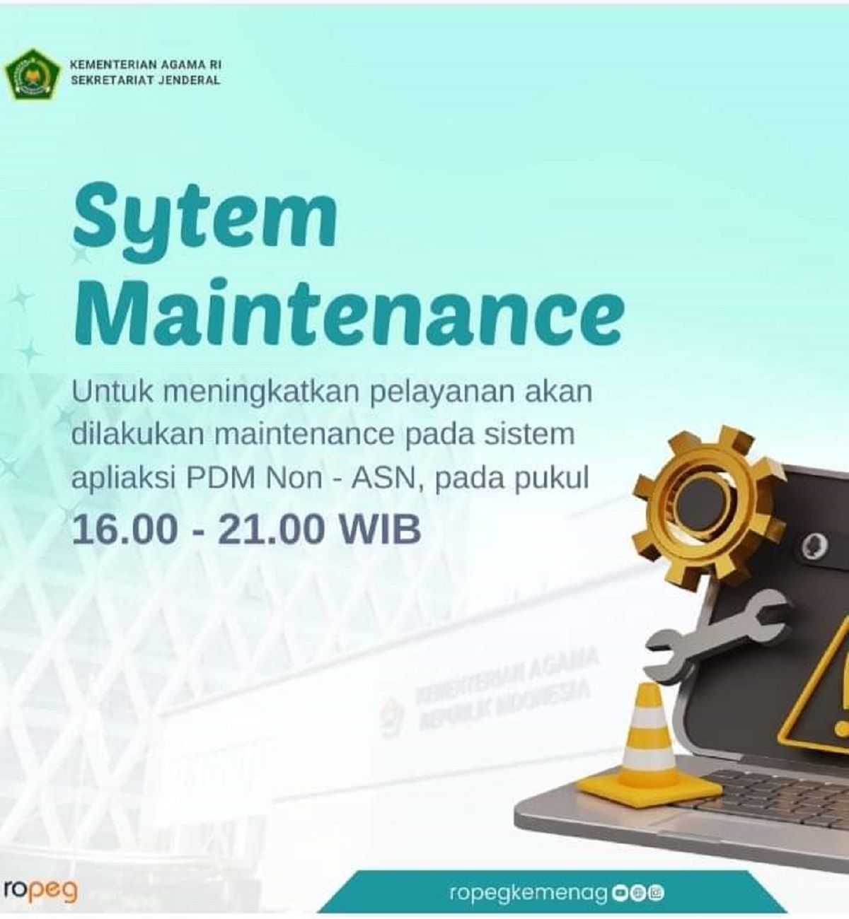 Pemunguman maintenance PDM Kemenag 2024