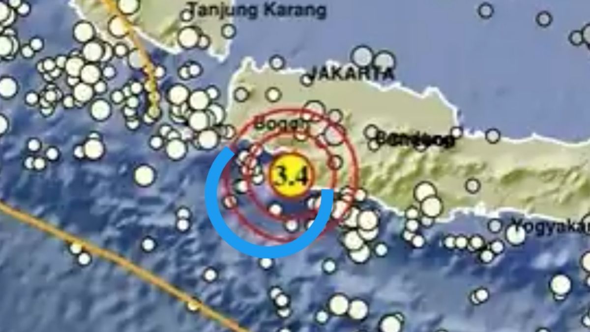 Screenshot lokasi peristiwa gempa bumi di Sukabumi Jawa Barat.