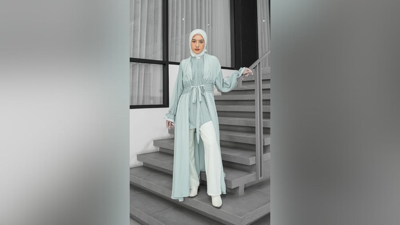 Ilustrasi hijab model terbuka