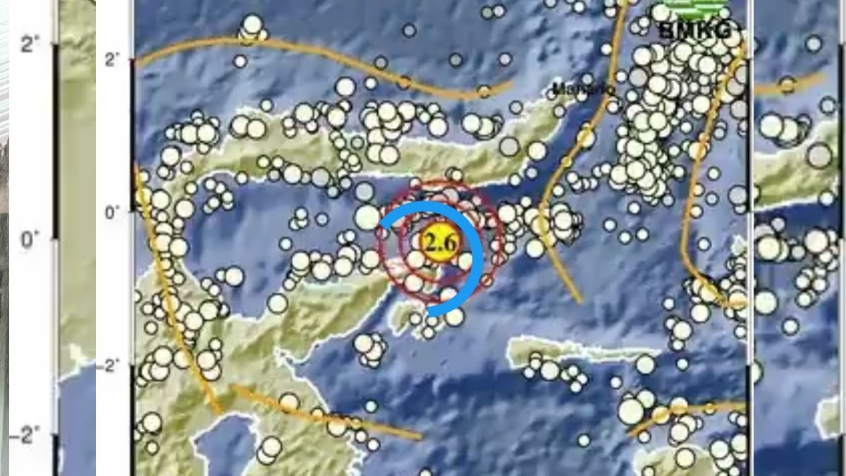 Tangkapan layar lokasi gempa bumi di Bolaang Uki Bolsel Sulawesi Utara (Sulut).