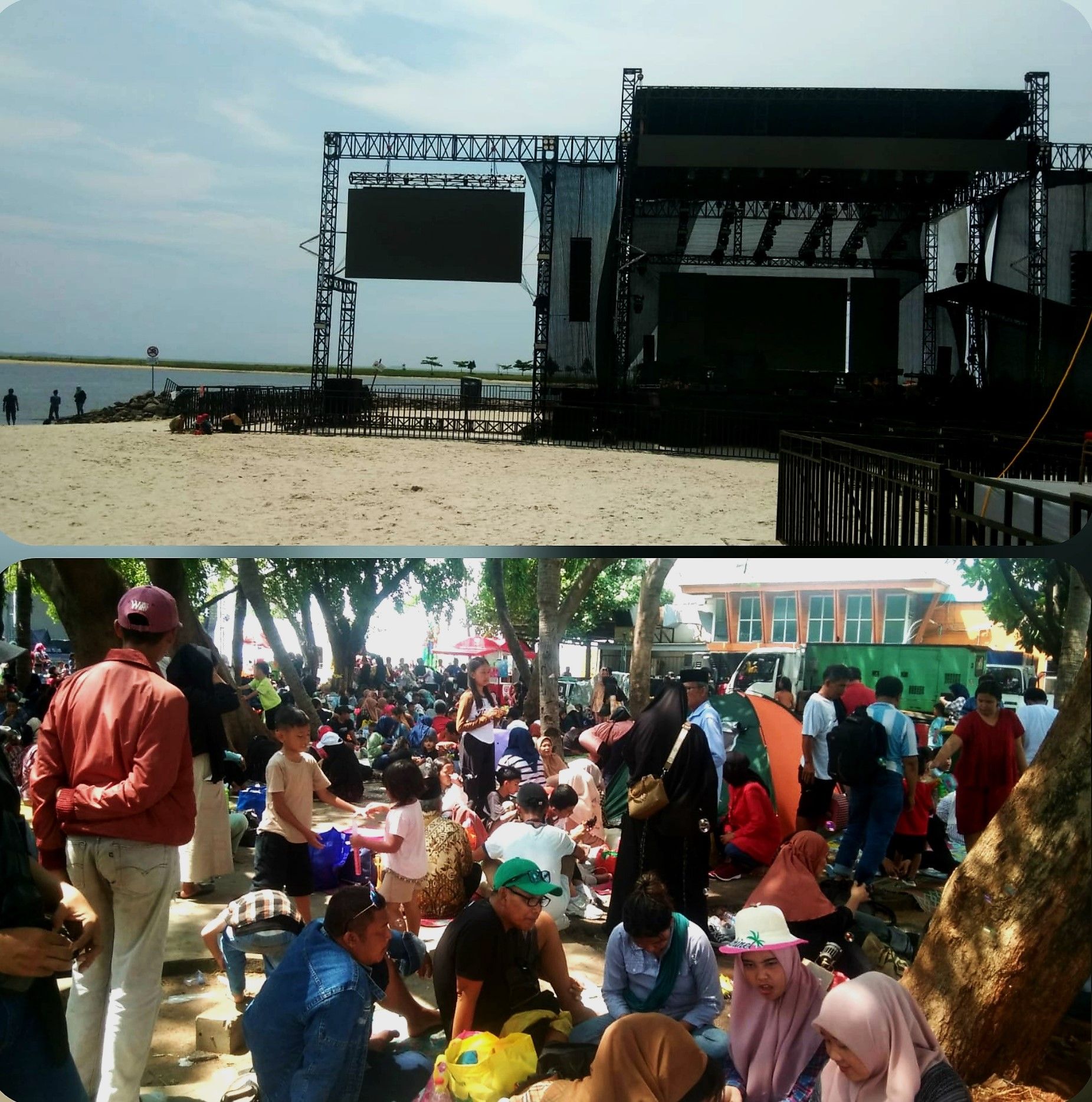 Suasana Panggung Musik di Pinggir Pantai banyak diminati pengunjung