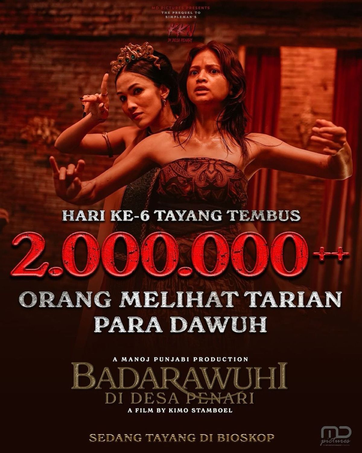 Perolehan jumlah penonton film Badarawuhi di Desa Panari