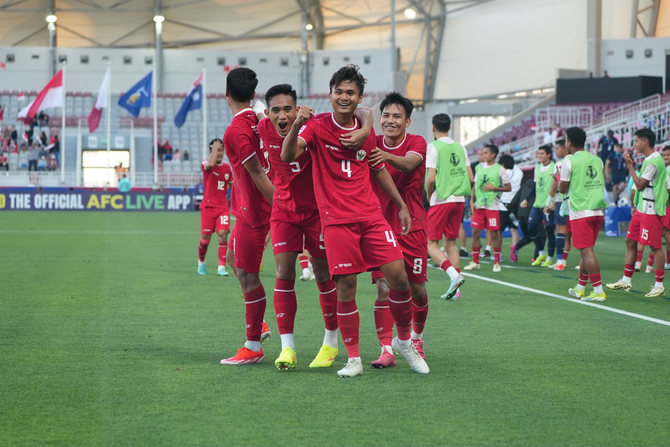 Komang Teguh cetak satu-satunya gol kemenangan Indonesia ke gawang Australia.