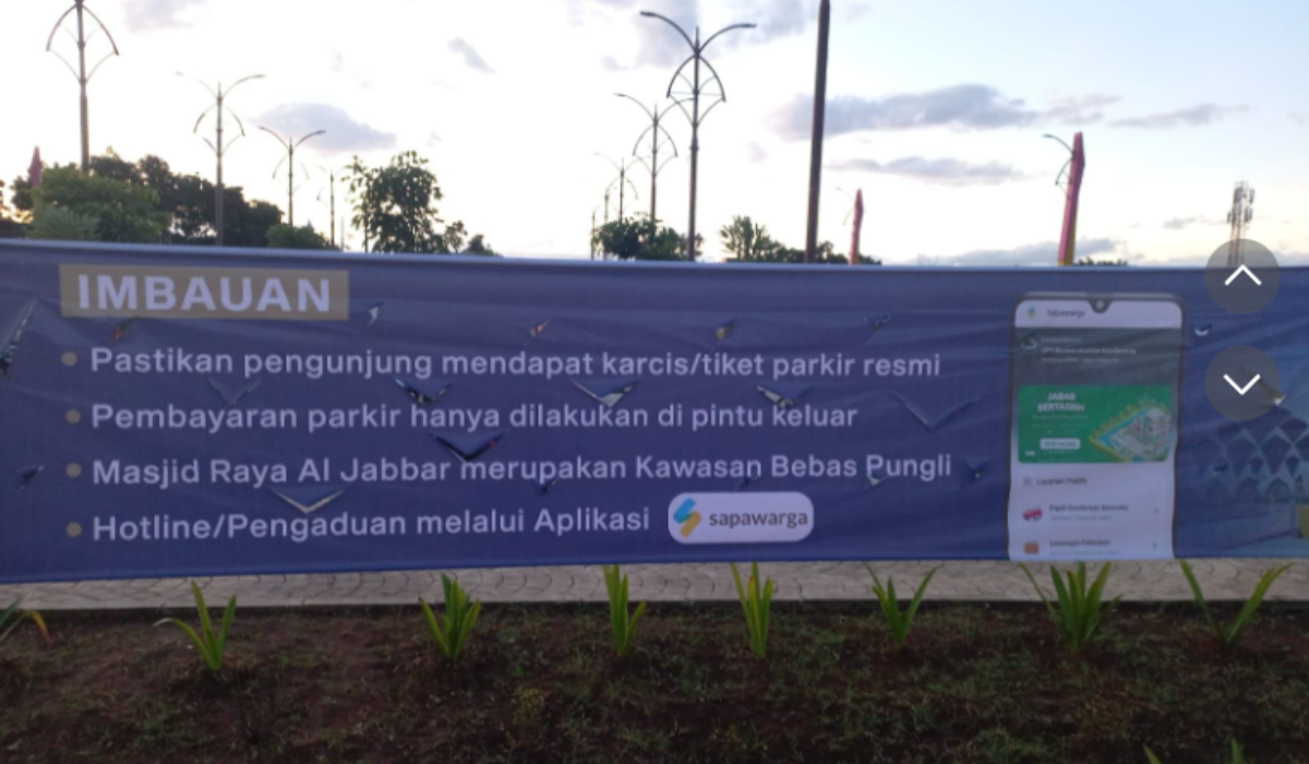 Kondisi terkini Masjid Al-Jabbar, Gedebage, Kota Bandung.