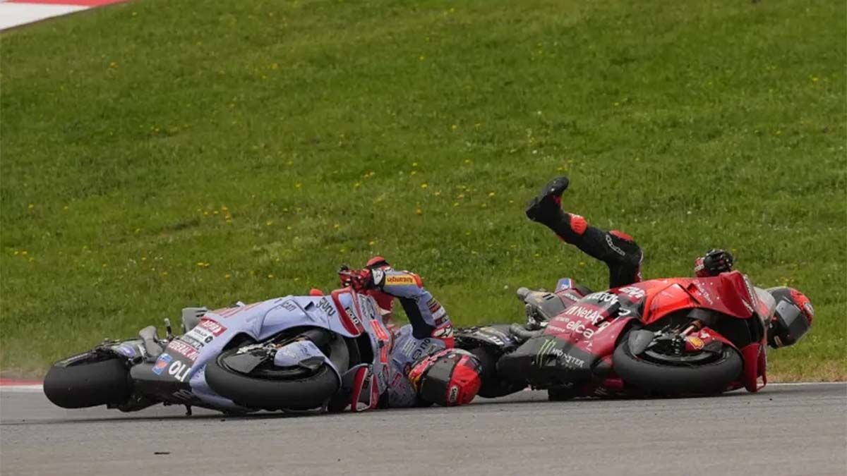 Marc Marquez dan Francesco Bagnaia terjatuh, balapan MotoGP, MotoGP Portugal.