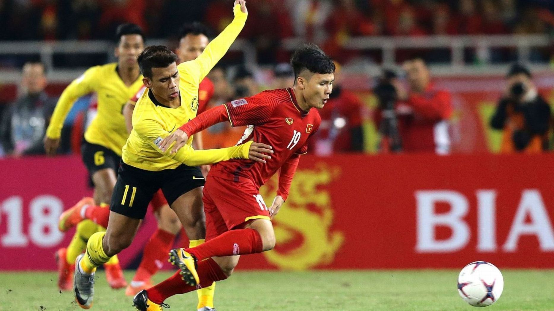Timnas Vietnam U23 saat bertemu dengan Malaysia di babak penyisihan grup D Piala Asia U23 2024