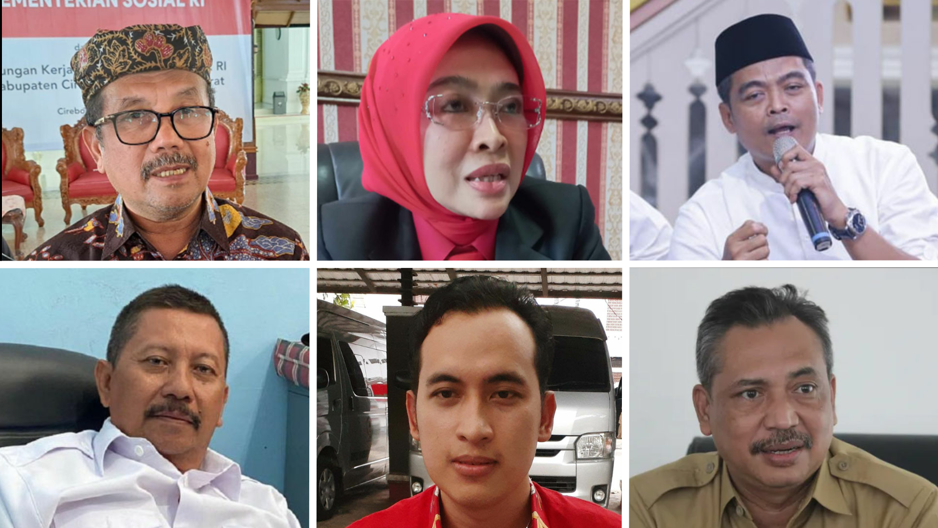 Inilah wajah enam tokoh dari 12 tokoh di Kabupaten Cirebon yang resmi daftar ke PDI Perjuangan sebagai bakal calon bupati.*