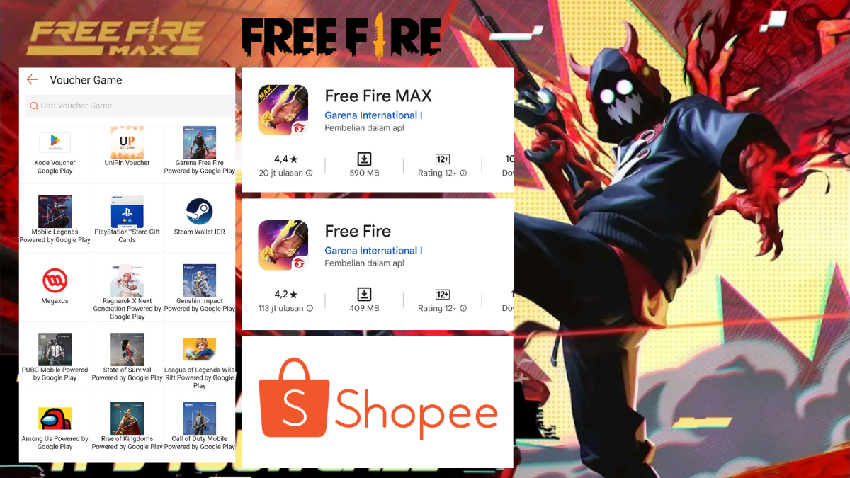 Cara Top Up Free Fire Dengan Voucher Game FF Voucher Unipin FF Max Termurah Di Shopee