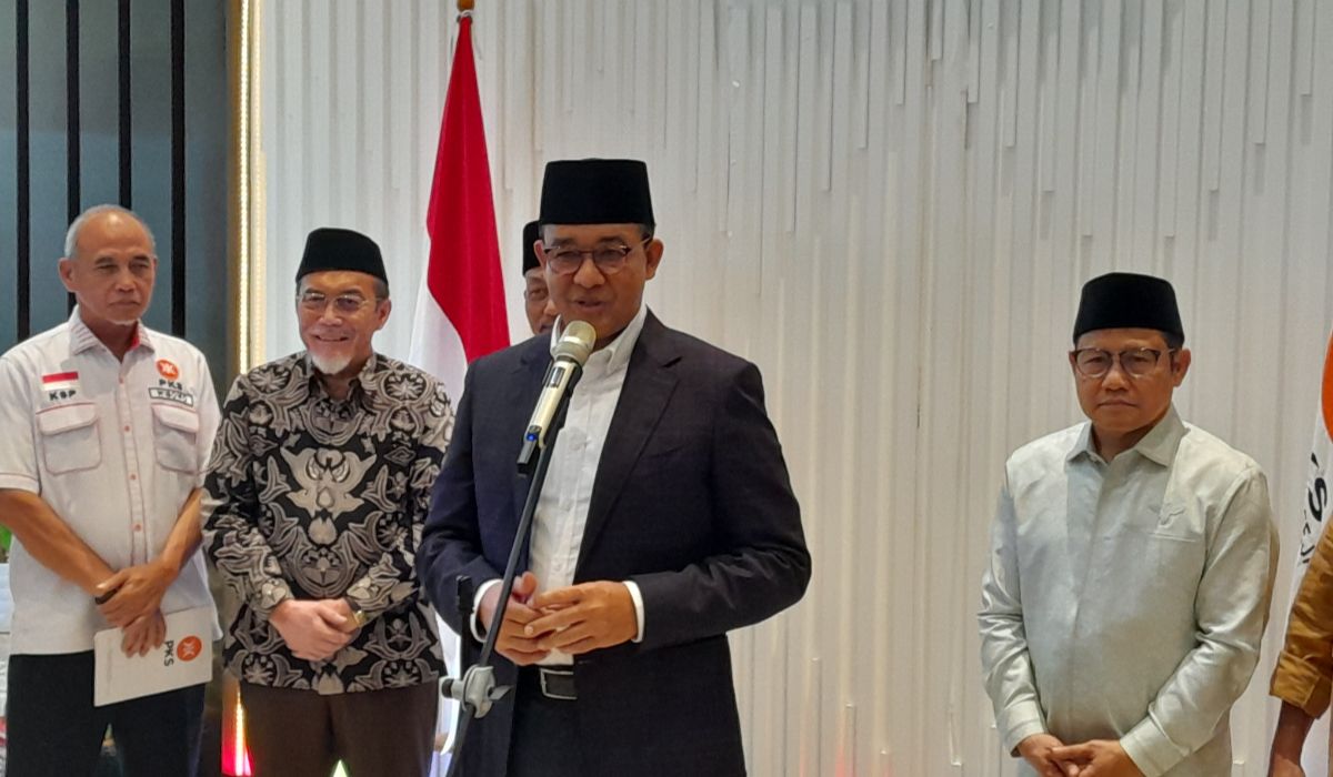 Anies Baswedan bersama Muhaimin Iskandar silaturahmi di Kantor DPP PKS, Jalan TB Simatupang, Jakarta Selatan, Selasa, 23 April 2024. 