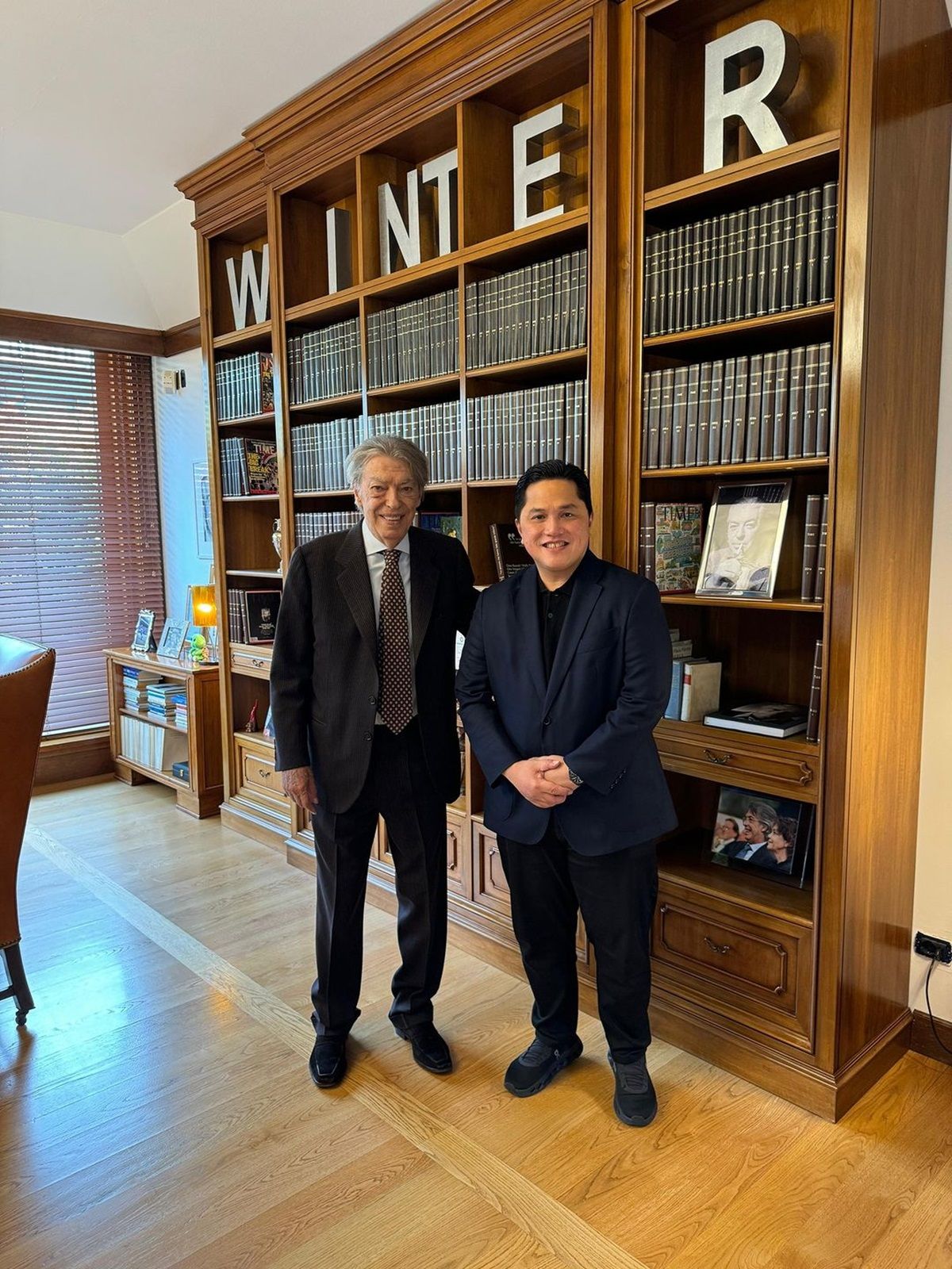 Pertemuan Erick Thohir dengan Presiden Inter Milan, Massimo Moratti, pada 11 April 2024 membahas sepak bola Indonesia.