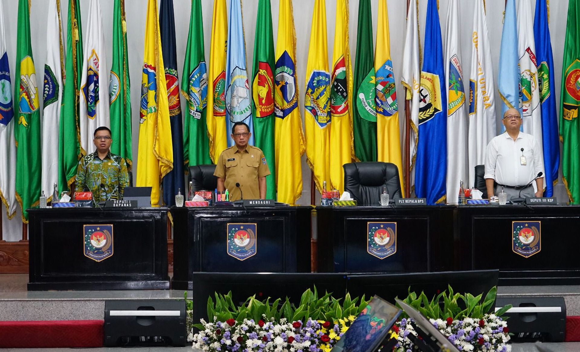 Rapat Koordinasi Pengendalian Inflasi Daerah di Gedung Sasana Bkhati Praja Kantor Pusat Kementerian Dalam Negeri (Kemendagri), Jakarta, Senin 22 April 2024