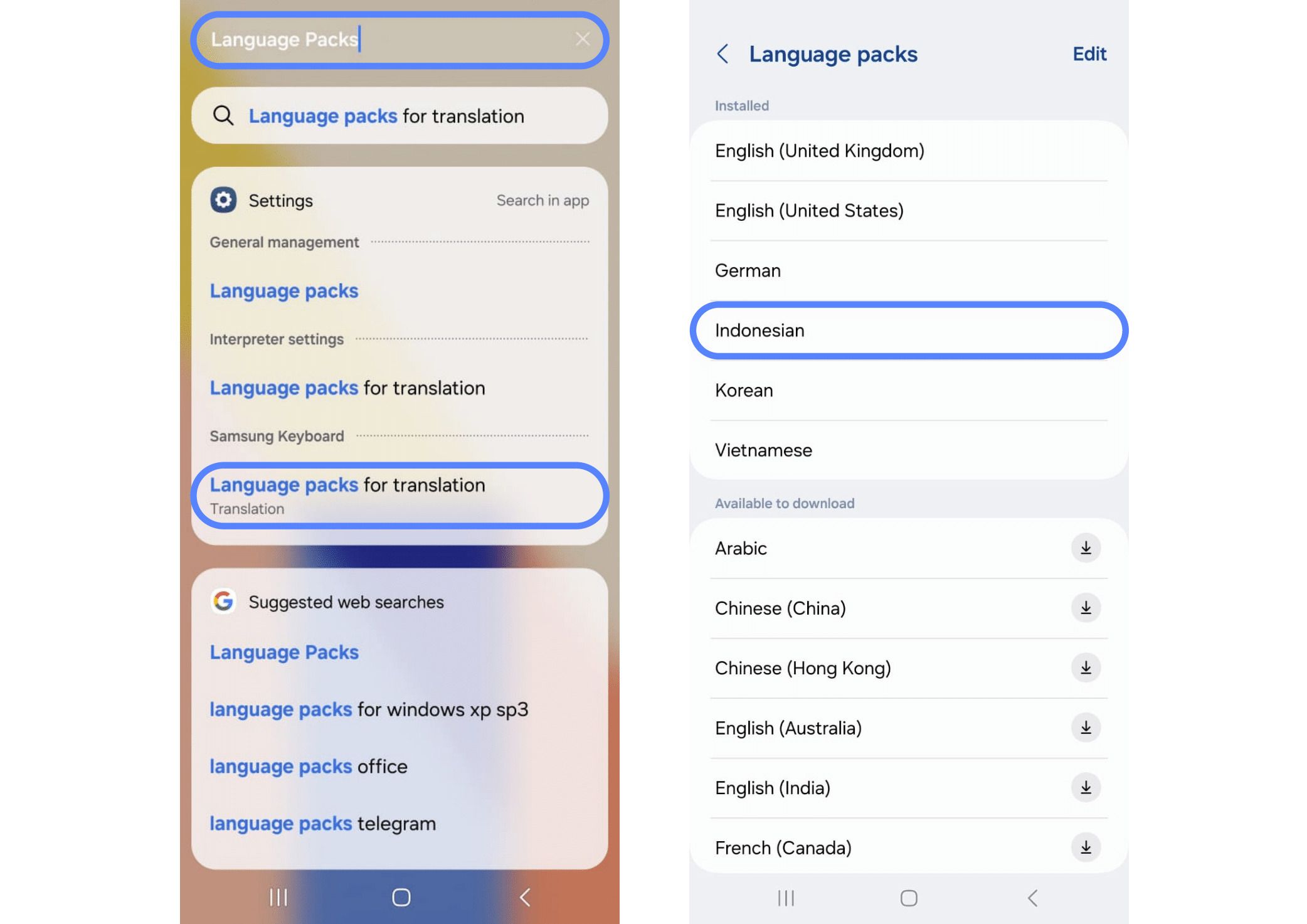 Cara mengaktifkan opsi Bahasa Indonesia di Galaxy AI./