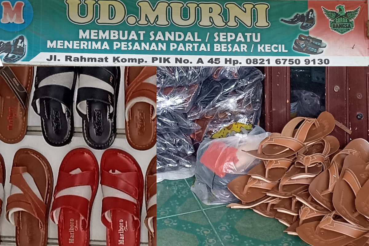Produksi sendal UD Murni pelaku UMKM di Komplek PIK