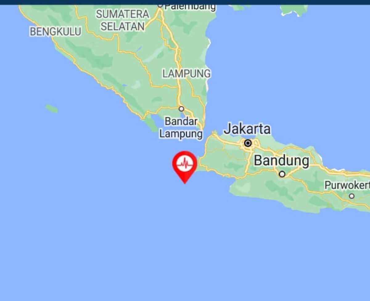 BMKG Gempa Terkini terjadi di Banten terasa di Jakarta, Bogor, Depok, Tangerang, Sukabumi, gempa barusan pusat gempa di Sumur