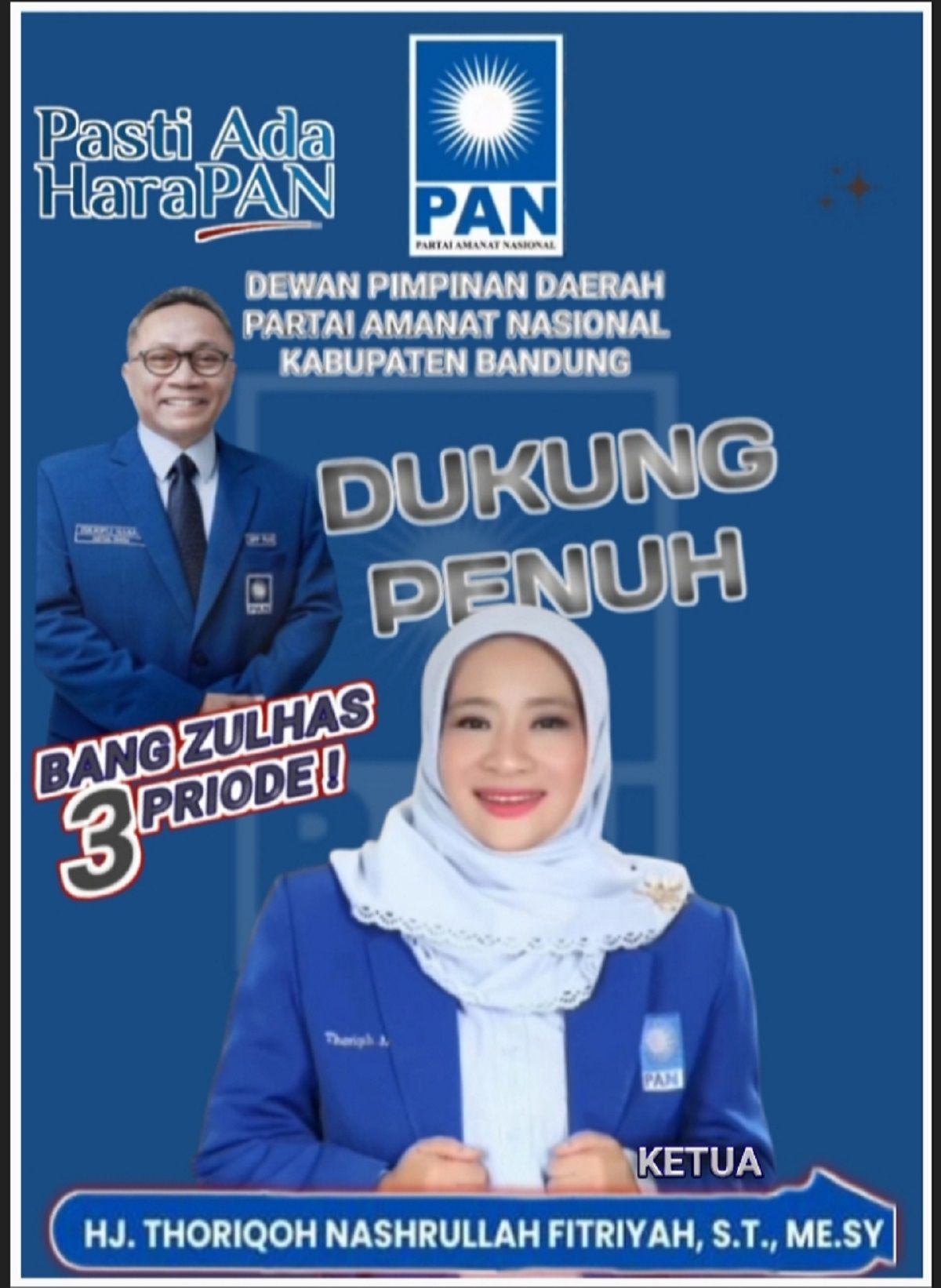 PAN Kabupaten Bandung dukung penuh Zulkifli Hasan kembali memimpin PAN./IST
