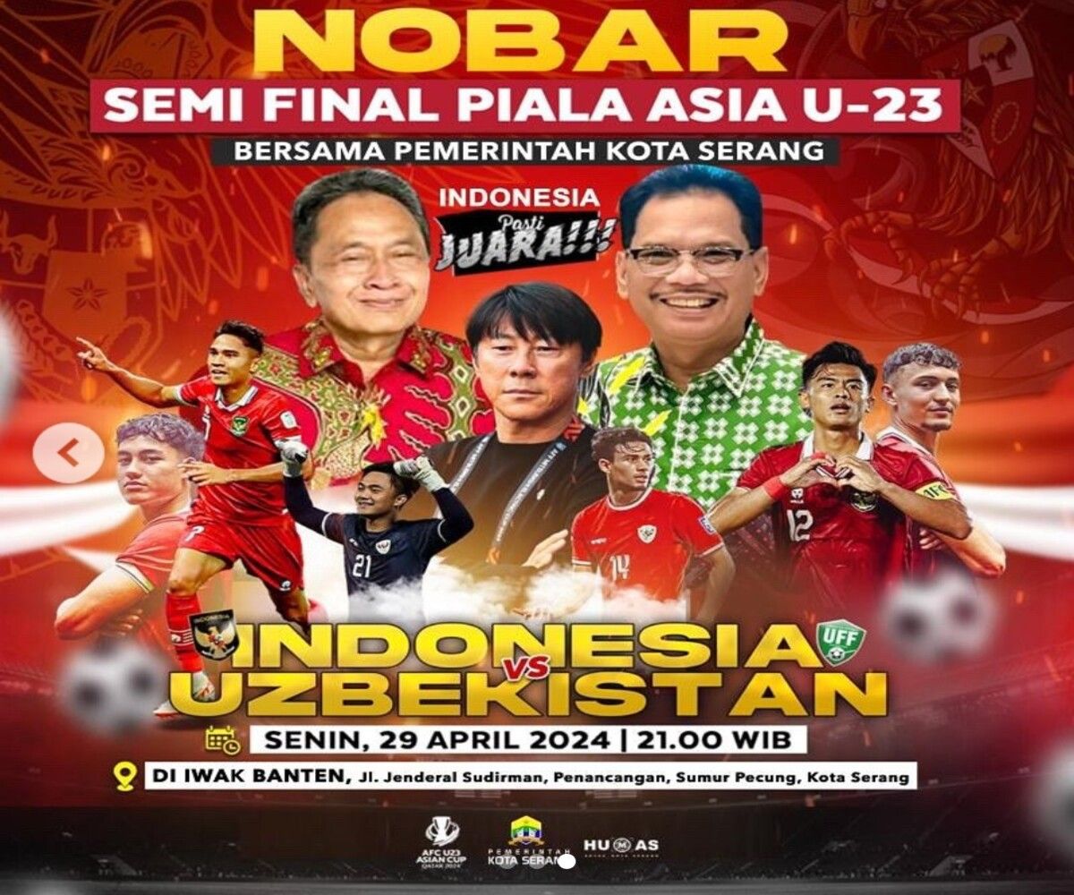 Poster nobar Timnas Indonesia vs Timnas Uzbekistan versi Pemkot Serang